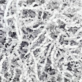 Tisspoms 1LB Crinkle Cut Paper Shred Filler, Paper Shreds for Basket Fillers, Birthday, Gift Wrapping, Anniversary, New Years, Valentine's Easter Gift Decor Party Filler (White)
