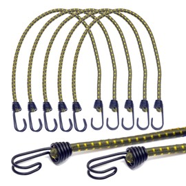fogman Stretch Cord, Elastic Cord with Hooks, Camping Equipment, Outdoor Activities, Luggage Fastening, Set of 5