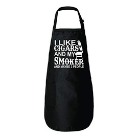 Freedomtees I Like My Cigars and My Smoker Funny Kitchen Apron BBQ Smoking Meat