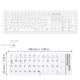 LANZLC Tastaturaufkleber Deutsch, 6 Stück Universal Tastatur Aufkleber, Deutsche Ersatz Aufkleber Gefrostet für Jede Standard-Tastatur, PC/Laptop Notebook Tastaturen, 3 Schwarz 3 Weiß