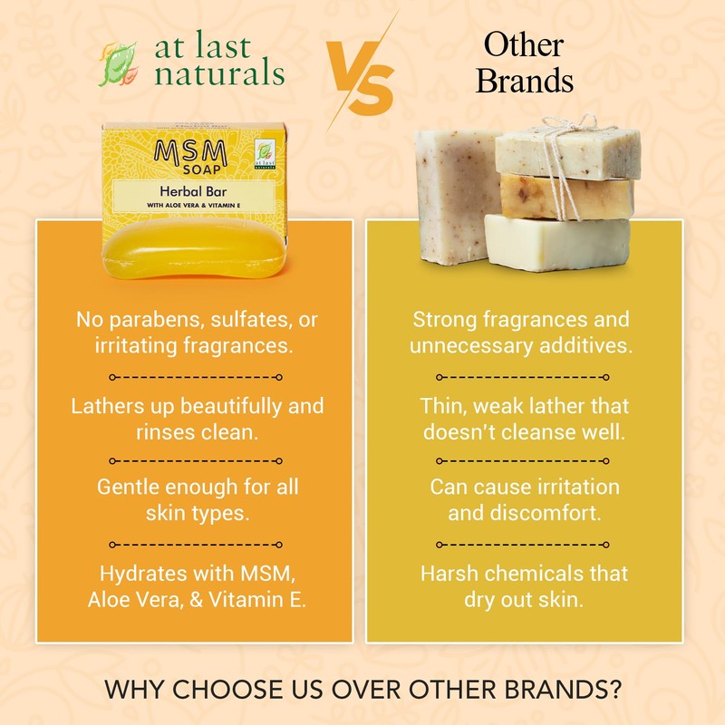 At Last Naturals MSM Soap Bar Body Soap for Men