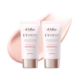 [2 ea] d'alba Piedmont Waterfull Tone-Up Sunscreen Serum BROAD SPECTRUM SPF 50 + Korean Sunscreen for Face, All Skin Tones, Sweat Proof Formula (1.69 fl.oz.)