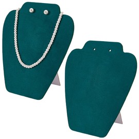 FINGERINSPIRE 2 PCS Velvet Jewelry Necklace Display Stand 7.68 inch Height Dark Green Earring Pendant Chain Holder Mannequin Model Necklace Display Holder Jewelry Pendant Storage Rack for Shows