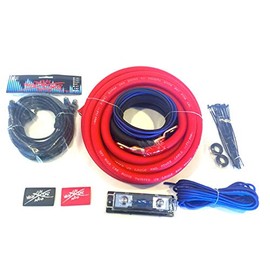 Oversized 1/0 Ga CCA AWG Amp Kit Triple Shielded RCA Red Black Complete Sky High