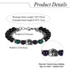 Oidea Black Tourmaline Bracelet: Mens Womens Adjustable Skull Layered Stainless