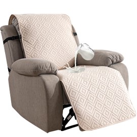 Waterproof Recliner Chair Cover - 100% Protection! Non-Slip, Washable & Durable Protector for Kids & Pets【23.6'' /Beige】