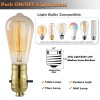 Emnooti Lamp Socket with Push ON/Off Switch,Medium Screw Push Socket,Floor
