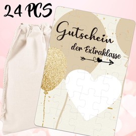 JOYEASE JOYEASE Puzzle Gutschein Valentinstag Karte, Romantisches Geschenk für Ihn Sie, Gutscheine zum selber ausfüllen - Überraschung zum Geburtstag & Jahrestag für Mann Frau Partner Freundin & Freund
