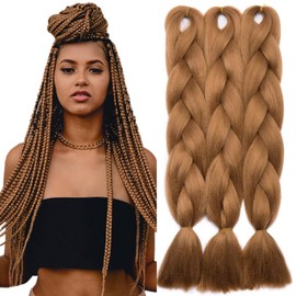 Tess Jumbo Braids, Hair Extensions, 60 cm, Kanekalon Synthetic Hair for Braiding, Box Braids, 100 g/Bundle, 1 Piece, Chestnut Brown