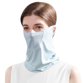 HeiDmai - Cubrebocas unisex con protección UV multiusos para el cuello, máscara elástica con trabillas para las orejas, Azul, Talla única