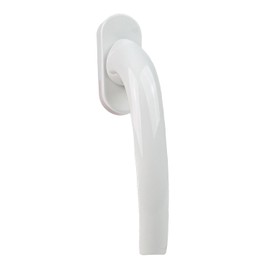 FELGNER Set of 2 Florence Window Handles, High-Quality Aluminium Handle Window Knob with Zinc Core, Easy to Install Rotary Knob with Oval Rosette and Hidden Screws, Colour: Traffic White