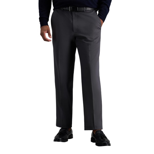 Haggar mens Premium No Iron Khaki Classic Fit Expandable Waist