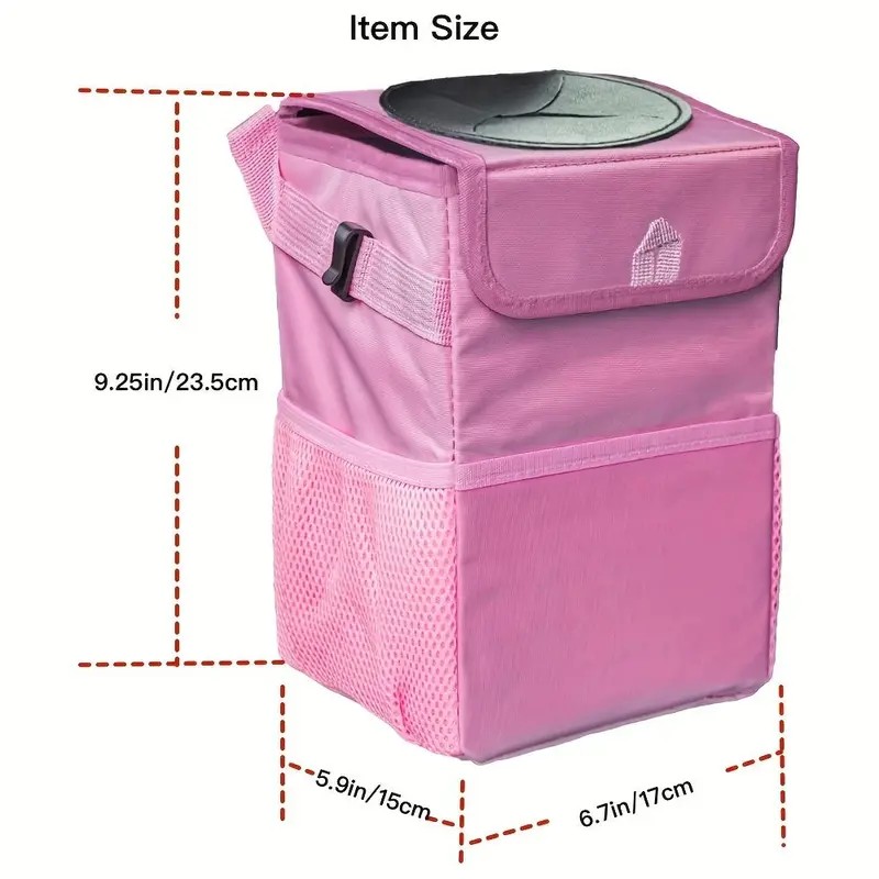 Portable Car Trash Can with Lid, Waterproof Hanging Back Seat