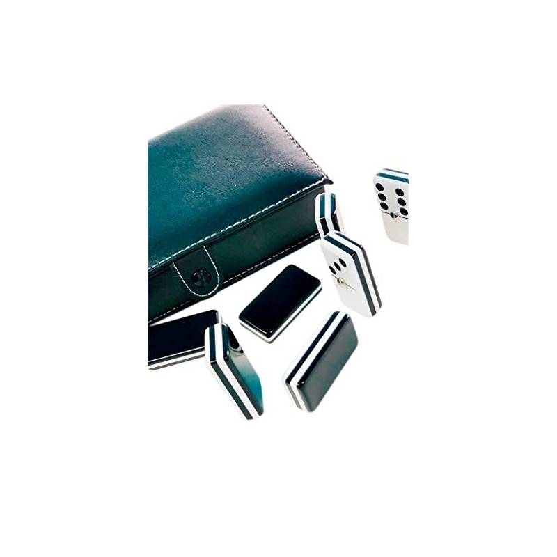 Domino Profesional Acrilico Cebra Negro Estuche Tipo Libro
