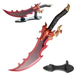 COSWOR 24.8" Anime All Metal Demon King Baran's Sword of Jinwoo with Display Stand for Collection, Cosplay-Dragon Version