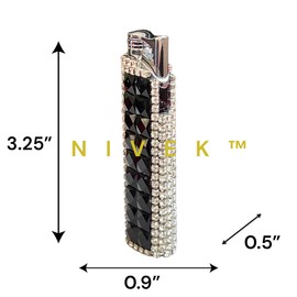 Rhinestone Bling Lighter Luxury Blue Torch Refillable Windproof Elegant Evening Party Gift Luxe (Blue)