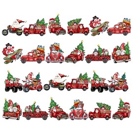 Thyonta 24 Pcs Wooden Christmas Ornaments Set Gnome and Sled Decor Tree and Home Hanging Decorations Suitable for Christmas Trees Windows Fireplaces Doors Cabinets