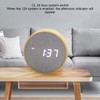 Digital Alarm Clock Round LED Voice Control Brightness Adjustable 12h
