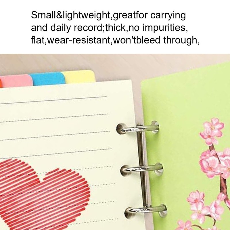 VIVIIHOO Notebook A6 Refillable with Ring Binder, Index Cards, Dividers