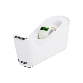 Scotch Tape Dispenser, White, Great for School or Office and Includes 1 Roll of Scotch Magic Tape 3/4 in x 350 in
