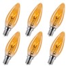 Brighfivey Amber Candelabra Bulb 25W Equivalent, 2W Ultra-Fine Filament E12