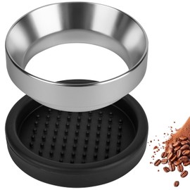 ReignSword 51mm Magnetic Dosing Funnel with Silicone Mat, Aluminum Espresso Dosing Ring Compatible with 51mm Portafilter