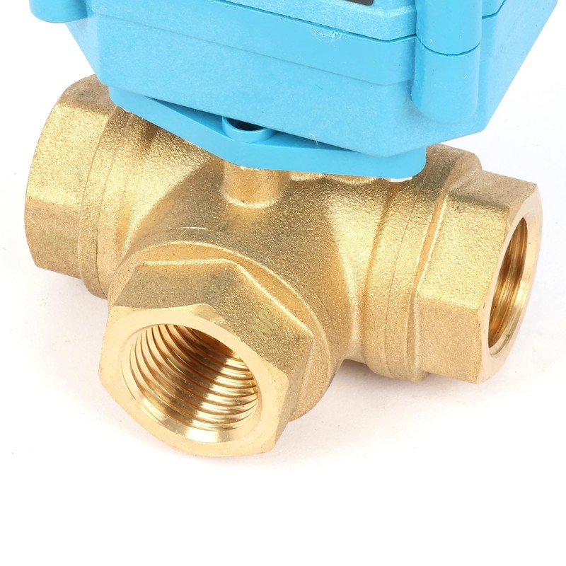 U.S. Solid 1/2" 3 Way Brass Motorized Ball Valve with