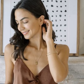 Honeycat Dainty Sphere Beaded Bracelet in Gold, Rose Gold, or Silver | Minimalist, Delicate Jewelry (Silver)