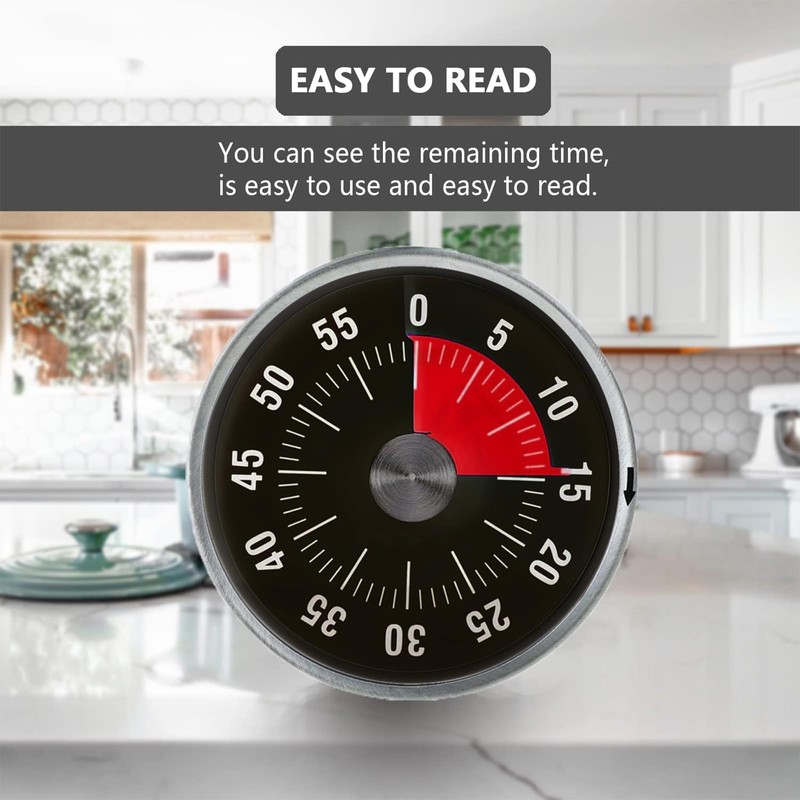 Youery Kitchen Timer, Magnetic Visual Timer, Stainless Steel Countdown Timer,