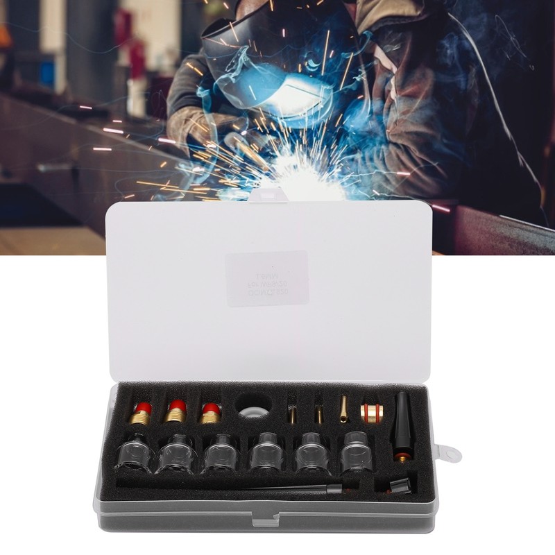 Welding Torch Accessories Kit Glass Cup Nozzle Tungsten Clamp Kit