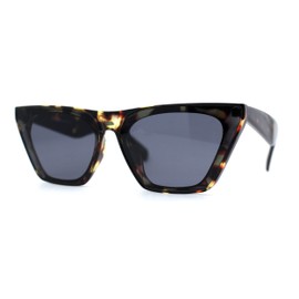 Womens Mod Flat Top Cat Eye Retro Fashion Sunglasses Tortoise Black