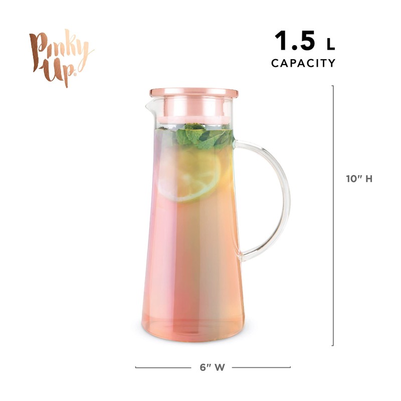 Pinky Up Charlie Iridescent Iced Tea Glass Carafe with Lid