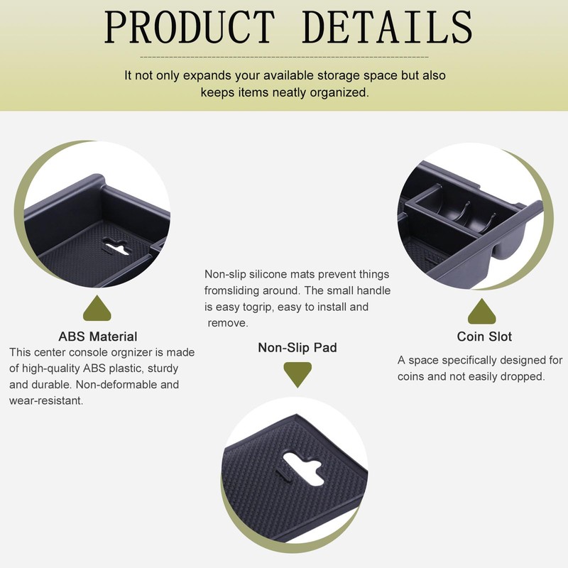 JDMCAR Center Console Organizer Tray Compatible with Toyota Tacoma Accessories