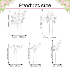 XLWEN Pack of 5 wedding hair combs, bridal hair accessories, wedding hair pins, perfect for the bride, bridesmaid or flower girl.