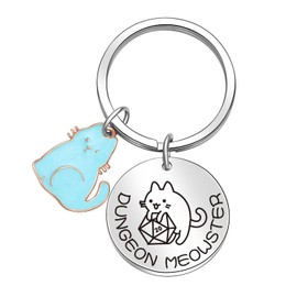 ORZOESD Cat Dice Inspired Gifts Cat Lover Keychain Gamer Player Jewelry Gamer Birthday Keychain Board Game Collectors Gifts For Boyfriend Keychain Best Friend Keychain Son Gifts