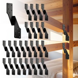 YOUYIKOO 25 Pack Hurricane Ties for Rafters,Hurricane Straps Brackets with Strong Black Powder-Coated,Trusses/Rafters Ties,Rafter Hanger, H2.5A Right Tie 18-Gauge Extruded Steel Black