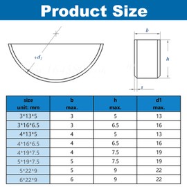 Juvielich 80pcs Woodruff Key Assortment Kit, Metirc, Woodruff Semicircle Key, Carbon Steel, Black, Half Moon Key, Keyway Shaft Crank Keys Parallel Drive for Flywheel Key Pulley Fasteners