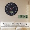 VIVILINEN Silent Wall Clock with Temperature Display and Humidity, Modern