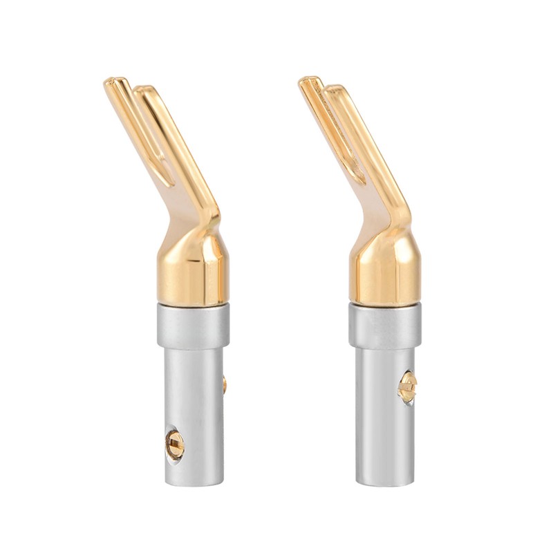 6 Pcs Gold Plated 4mm Banana U Fork Y Spade