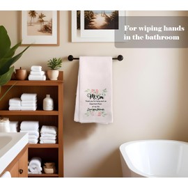 Bnwepo Pink Floral Mom Kitchen Towels, Mother's Day Birthday Gifts for Mom Dish Tea Towels for Kitchen Decor, Mother Gifts from Daughter Son Hand Towels for Bathroom Decor, 16x24 Inches