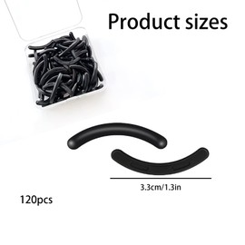 120 PCS Eyelash Curler Refill Pads, Silicone Universal Eyelash Curler Replacement Pads Compatible with Most Lash Curlers with Clear Storage Box (Black)