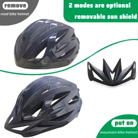 SAEROVIE Bike Helmet for Men and Women, Bicycle Helmets for Mountain and Road Cycling, Cycling Helmet with Removable Visor, 56 to 62 cm Heads Circumference, for Ages 14 and Up People