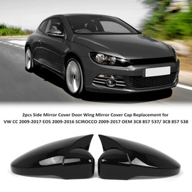 2pcs Side Mirror Cover Door Wing Mirror Cover Cap Replacement for VW  2009-2017  2009-2016  2009-2017 OEM 3C8 857 537/ 3C8 857 538
