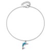 Sonia Jewels Real 925 Sterling Silver Created Blue Opal Dolphin