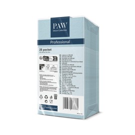 PAW - Airlaid Napkins - Fabric-Like (1/8 Pocket) I Pack of 25 I Ideal for Wedding, Christening, Communion, Birthday I High-Quality Table Decoration Fabric Napkins - Plain Blue I Monol Colour Light