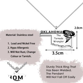 MAOFAED Movie Inspired Gift Oklahoma The Tornado Wrangler Necklace Twisters Gift (tornado wrangler)