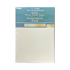 Muse WAP-AS A4 Watercolor Paper, A4 Size Sheet Pack, Assortment Pack, 5 Types, 1 Each