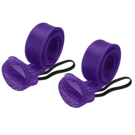 PATIKIL 67" Rod Sock 2pcs Fishing Rod Sleeve Cover Braided Mesh Pole Protector Gloves for Spinning Fishing Rod Fly Rod Ice Rod Casting Rod Purple