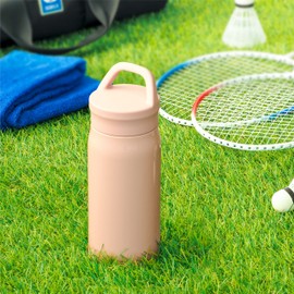 Atlas ARSP-351PB Water Bottle, 11.8 fl oz (340 ml), Pink Beige, Compatible with Sports Drinks, Hot and Cold Insulated, Vacuum Insulated, Airlist Sports