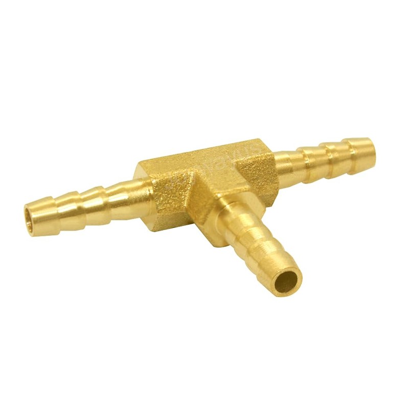 Joywayus Brass 1/8" Hose Barb, Tee 3 Way Union Pipe
